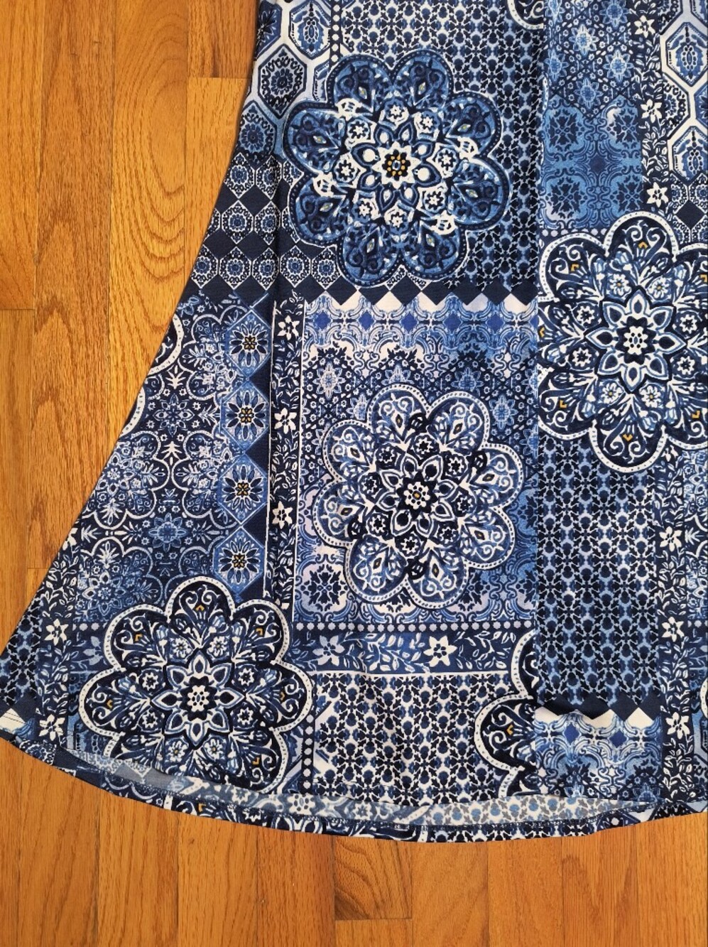 Anne Klein sleeveless dress, women's 10, blue geometric - Picture 12 of 16